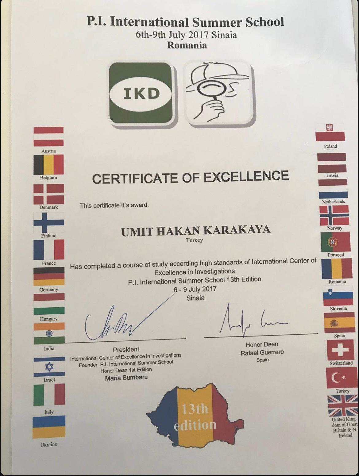 Ankra Dedektif SERTİFİKALARIMIZ